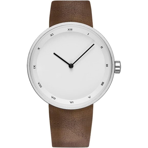 Men's Ultra Waterproof Simple Business Wrist Leather Band Watches - Picture 1 of 6